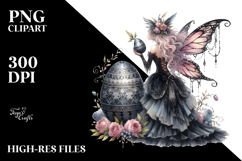 Gothic Fairy on a Cloud PNG Product Image 2