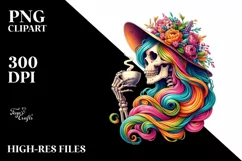 Detailed Vibrant Skeleton Coffee PNG Product Image 3