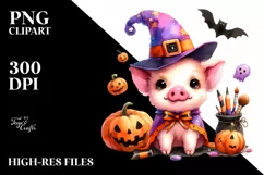 Cute Baby Pig for Halloween | Clipart Product Image 3