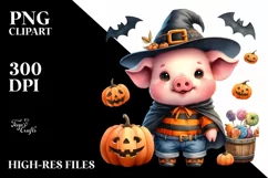 Cute Baby Pig for Halloween | Clipart Product Image 1