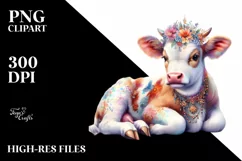 Baby Cow with Polish Manor PNG Product Image 3