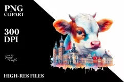 Baby Cow with Polish Manor PNG Product Image 1