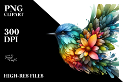 Vibrant Bird with Floral Body, Transparent PNG Product Image 2