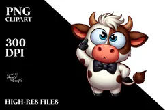 Cartoony Cow with Goofy Expression PNG Product Image 2