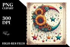 Colorful Half Moon with Sunflowers PNG Product Image 2