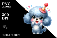 Cute Cartoon Poodle with Big Eyes PNG Product Image 2