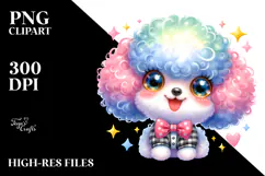 Cute Cartoon Poodle with Big Eyes PNG Product Image 2