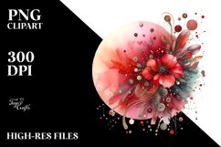 Colorful Redish Watercolor Background with Metallic Product Image 1