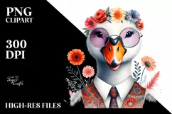 Funny Swan Suit Retro es | Sublimation Clipart Product Image 3