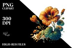 Detailed Stained Nasturtium | Clipart Product Image 3