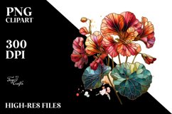 Detailed Stained Nasturtium | Clipart Product Image 3