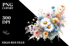 Watercolor Colorful Daisy PNG Product Image 2