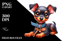Happy Doberman Pinscher, Transparent PNG Product Image 2