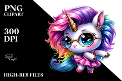 Cute Unicorn Dancing with Cool Haircut PNG Product Image 2