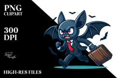 Aggresive Bat with Travel Suitcase PNG Product Image 2