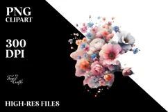 Grungy Flower Painting PNG Product Image 2