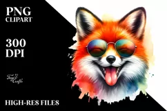 Cute Fox Portrait Sunglasses | Sublimation Clipart Product Image 1