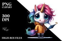 Funny Unicorn Expressive Raincoat Product Image 1