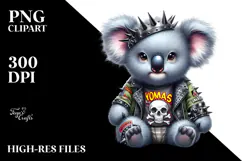Cute Baby Koala with Punk Look PNG Product Image 2