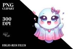 Chibi-Style Cute Ghost with Glam Accessories Product Image 2