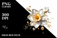 Detailed Shiny Narcissus Watercolor Clipart Product Image 3