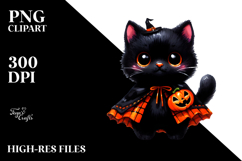 Cute Baby Black Cat Costume | Sublimation Clipart Product Image 2