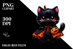 Cute Baby Black Cat Costume | Sublimation Clipart Product Image 2