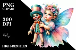 Colorful Fairy with Ventriloquist's Dummy, PNG Product Image 3
