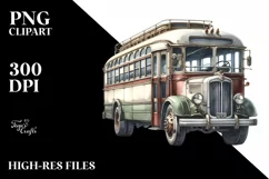 Vintage Dirty Bus, Transparent PNG Product Image 3