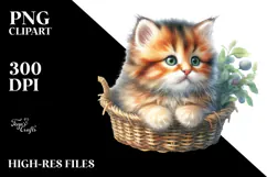 Kitten with Big Eyes, Digital Watercolor PNG Product Image 2
