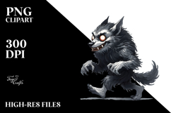 Funny Werewolf Halloween Clipart PNG Product Image 2