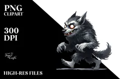 Funny Werewolf Halloween Clipart PNG Product Image 2