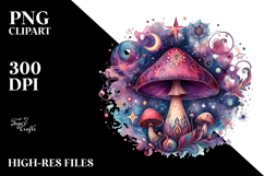 Vibrant Celestial Mushroom, PNG Product Image 2