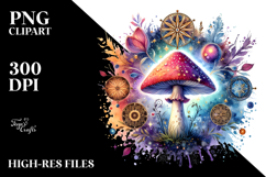 Vibrant Magical Celestial Mushroom PNG Product Image 2