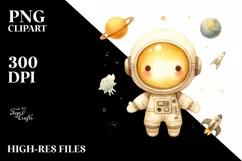 Washed Whimsical Yellowish Astronaut Girl Product Image 3