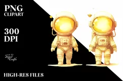 Washed Whimsical Yellowish Astronaut Girl Product Image 3