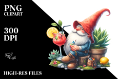 Whimsical Gnome Drinking Cocktail, Transparent PNG Product Image 2