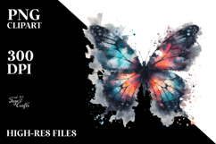 Dusty Butterfly Watercolor Painting PNG Product Image 2