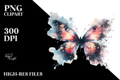Grunge Butterfly Painting PNG Product Image 2