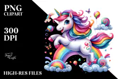 Vibrant Jumping Unicorn PNG Product Image 2