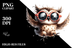 Cartoon Owl with Oversized Sunglasses, Transparent PNG Product Image 2