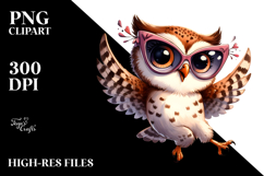 Whimsical Owl with Bow Tie, Transparent PNG Product Image 2