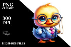 Crazy-Eyed Baby Duck with Monocle, Transparent PNG Product Image 2