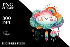 Colorful Boho Cloud PNG Product Image 2