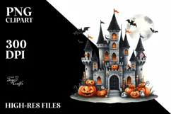Funny Watercolor Halloween Sticker Clipart Product Image 3