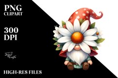 Cute GNOME with Daisy PNG Product Image 2