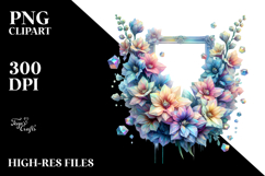 Abstract Colorful Pastel Glossy Narcissus PNG Product Image 2