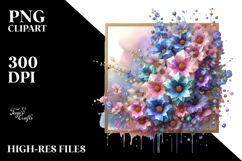 Abstract Colorful Pastel Glossy Narcissus PNG Product Image 2