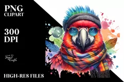 Cute Macaw Scarf Sunglasses | Sublimation Clipart Product Image 3