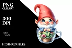 Cute Watercolor Smiling Gnome in | Sublimation Clipart Product Image 3